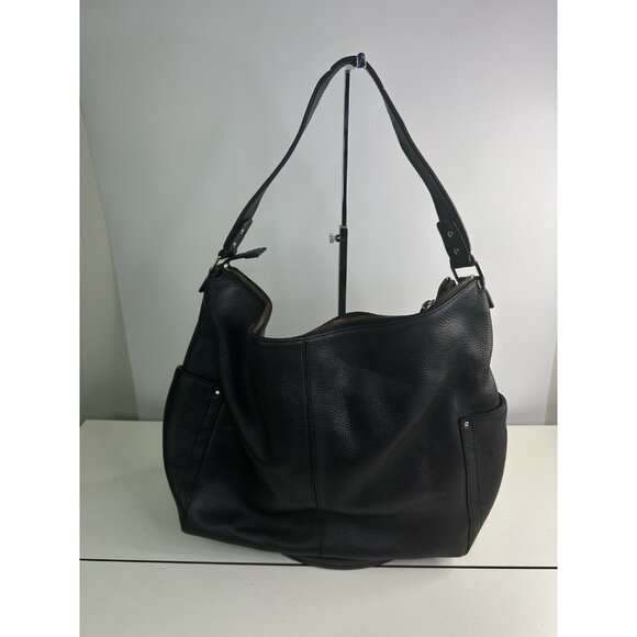 Kate Spade Black Genuine Pebbled Leather XL Hobo Shoulder Bag - Picture 3 of 11